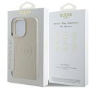 Guess PU Grained Classic Logo MagSafe Apple iPhone 16 Pro Max MagSafe kompatibilis hátlap tok, bézs