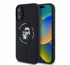 Karl Lagerfeld Silicone KC Heads Ring Apple iPhone 16 hátlap tok, fekete