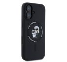 Karl Lagerfeld Silicone KC Heads Ring Apple iPhone 16 hátlap tok, fekete