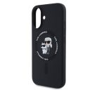 Karl Lagerfeld Silicone KC Heads Ring Apple iPhone 16 hátlap tok, fekete