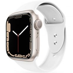   Apple Watch 4-6, SE, SE (2022) (42 / 44 mm) / Watch 7-9 (45 mm) / Watch Ultra 1-2 (49 mm), szilikon pótszíj, állítható, két lyukas rögzítés, TP IconBand, fehér