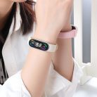 Xiaomi Mi Band 5 / Mi Band 6 / Mi Smart Band 7, szilikon pótszíj, állítható, TP IconBand, fekete