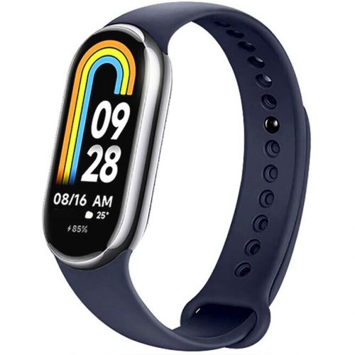 Xiaomi Mi Smart Band 8 / 9, szilikon pótszíj, állítható, TP IconBand, sötétkék