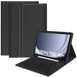   Samsung Galaxy Tab A9 Plus (11.0) SM-X210 / X215 / X216B, Bluetooth billentyűzetes mappa tok, érintőceruza tartó, TP SC Pen + Keyboard, fekete