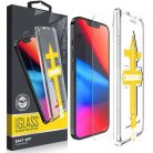 Apple iPhone 13 / 13 Pro / 14, Kijelzővédő fólia, ütésálló fólia (az íves részre NEM hajlik rá!), Tempered Glass (edzett üveg), segéd kerettel, Wooze Gorilla Glass, Clear