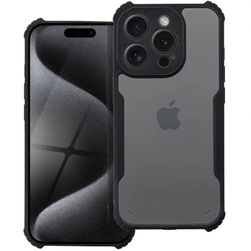 Oppo A58 / A58x / A78 5G / A1x, Szilikon tok, közepesen ütésálló, légpárnás sarok, akril hátlap, Anti-Drop Case, átlátszó/fekete