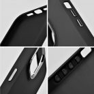 Apple iPhone 16 Pro Max, Szilikon tok, közepesen ütésálló, fémhatású kamera keret, Frame Case, fekete