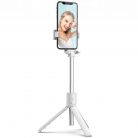 Prémium selfie bot, 19 - 70 cm, 360°-ban forgatható, exponáló gombbal, bluetooth-os, v4.0, tripod állvány funkció, R1, fehér