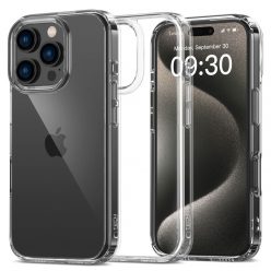   Apple iPhone 16 Pro, Műanyag hátlap védőtok + szilikon keret, FlexAir Hybrid, átlátszó