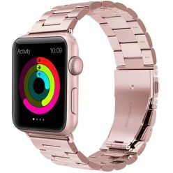   Apple Watch 4-6, SE, SE (2022) (38 / 40 mm) / Watch 7-9 (41 mm), fém pótszíj, rozsdamentes acél, vastag, Xprotector, vörösarany