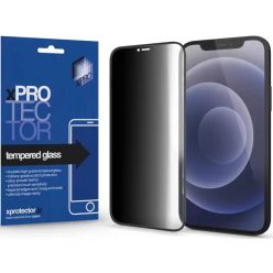   Apple iPhone 16 Pro, Kijelzővédő fólia, ütésálló fólia (az íves részre is!), Tempered Glass (edzett üveg), betekintés elleni védelem, Xprotector Full 3D Privacy, fekete