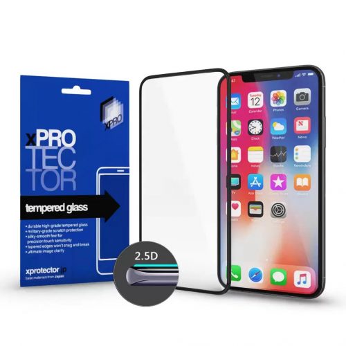 XPRO™ Tempered Glass Full 2.5D fekete 0.33 kijelzővédő üveg / üvegfólia Xiaomi Redmi Note 9 készülékhez