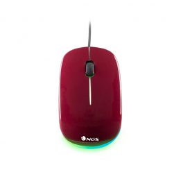   NGS Addict Maroon Optikai Vezetékes egér 1000Dpi Led világítással, Piros