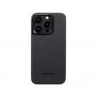 Pitaka MagEZ Case 4 Black / Grey Twill 1500D Apple iPhone 15 Pro készülékhez - MagSafe rögzítéssel