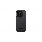 Pitaka MagEZ PRO 4 tok Black / Grey Twill 1500D Apple iPhone 15 Pro készülékhez - MagSafe rögzítéssel (KI1501PP)