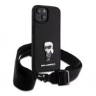 Karl Lagerfeld tok + crossbody strap fekete KLHCP15SSASKNPBK Apple Iphone 15 készülékhez