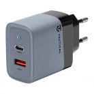 Tactical Microgrid GaN 45W Töltő, USB-A + Type-C, Szürke