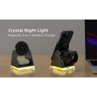 3in1 QI magnetic Crsytal light charger 15W Black