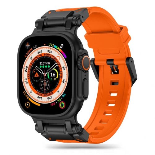  Tech-Protect DELTA PRO óraszíj Narancs / Fekete, Apple Watch 42mm / 44mm / 45mm / 49mm készülékhez