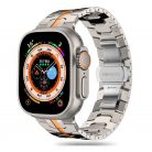  Tech-Protect STAINLESS LINE rozsdamentes acél óraszíj Titán / Narancs, Apple Watch 42mm / 44mm / 45mm / 49mm készülékhez