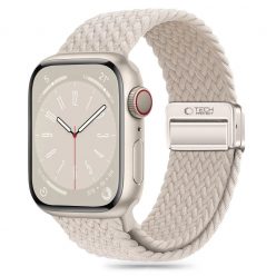   Tech-Protect NYLONMAG óraszíj fehér, Apple Watch 42mm / 44mm / 45mm / 49mm készülékhez