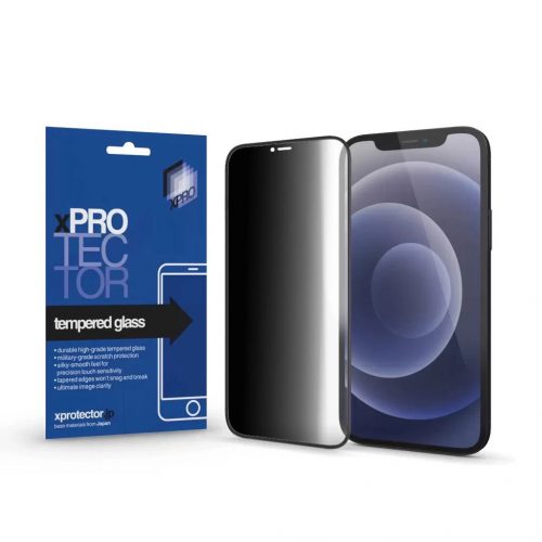 XPRO™ Tempered Glass 0.33 Full 3D Black FG PRIVACY kijelzővédő üveg / üvegfólia Apple iPhone 16 Pro Max készülékhez