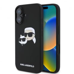   Karl Lagerfeld tok fekete KLHMP16MSKCHPPLK Apple Iphone 16 Plus készülékhez