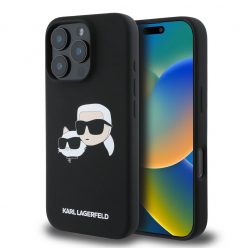   Karl Lagerfeld tok fekete KLHMP16LSKCHPPLK Apple Iphone 16 Pro készülékhez