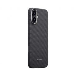   Pitaka ULTRA-SLIM tok Black/Grey Twill Apple iPhone 16 készülékhez - MagSafe rögzítéssel (KI1601A)