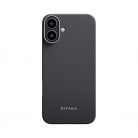 Pitaka ULTRA-SLIM tok Black/Grey Twill Apple iPhone 16 készülékhez - MagSafe rögzítéssel (KI1601A)